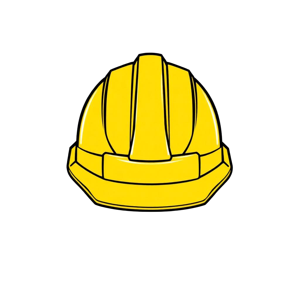 Yellow builders hard hat